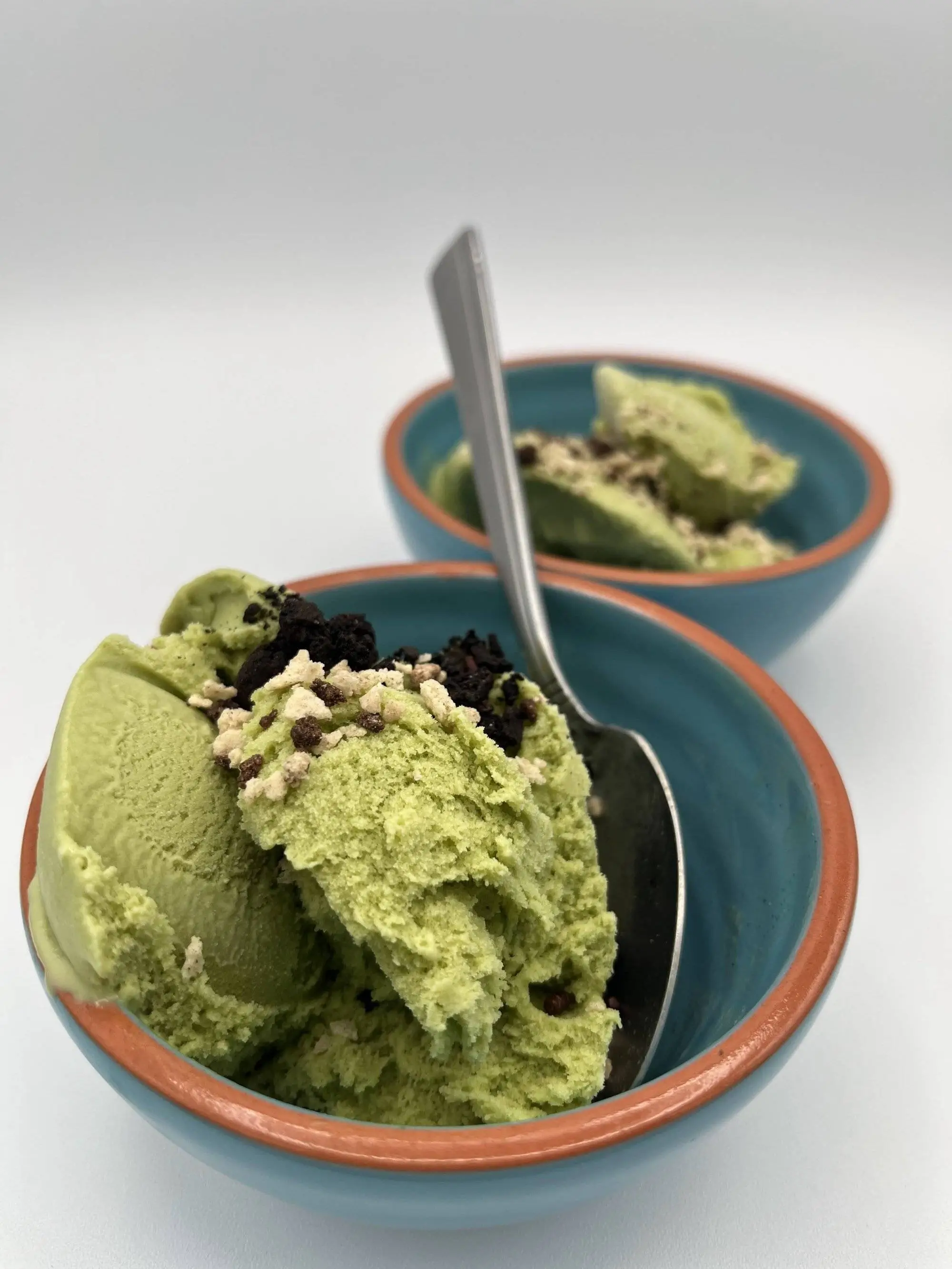 Angled view of homemade ice cream