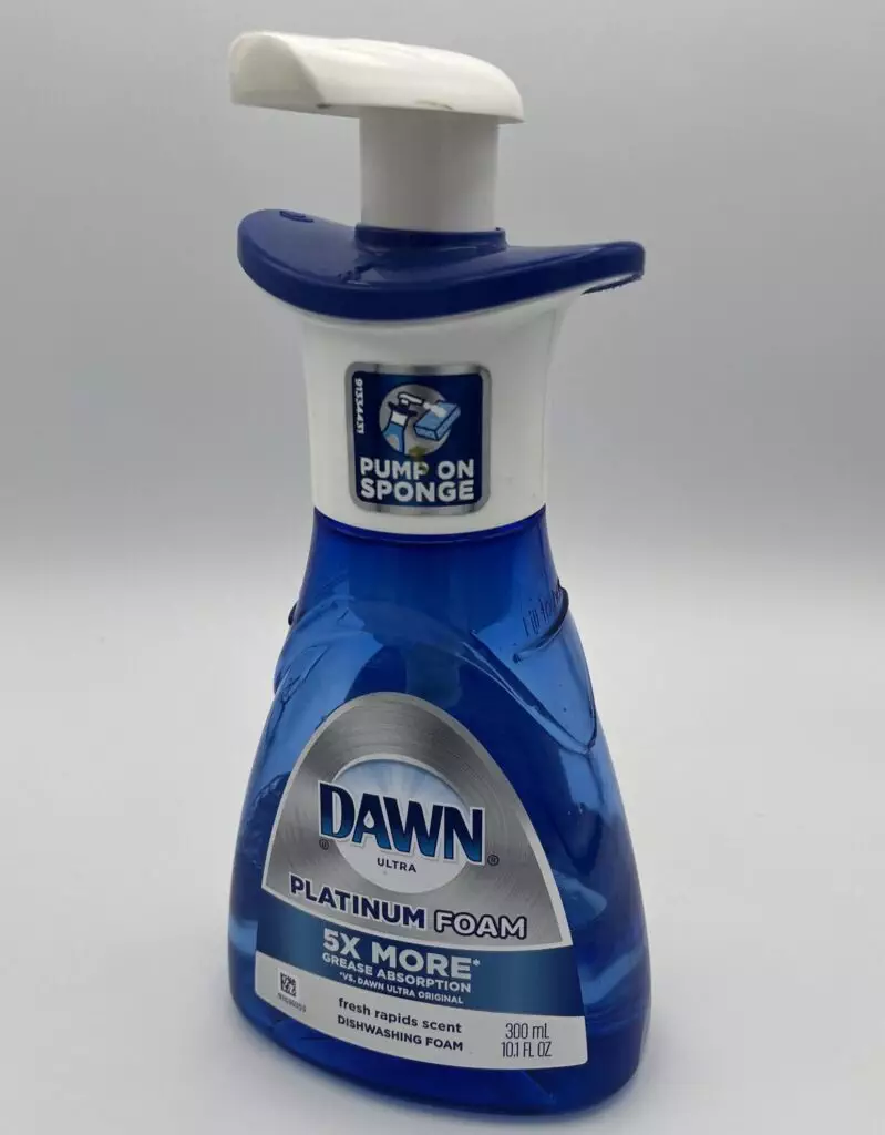 Side view of Dawn Platinum foam Soap